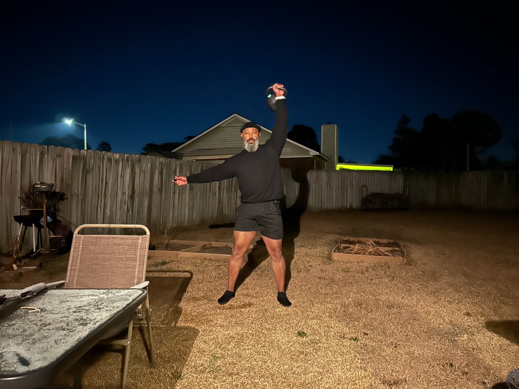 Early Morning Kettlebell snatch workout