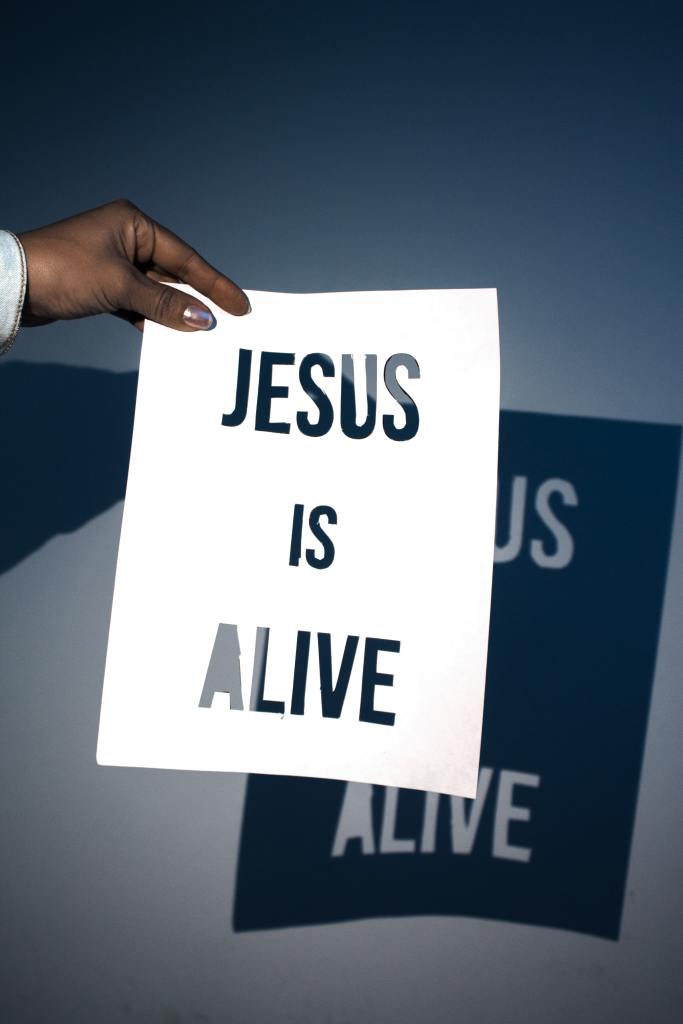 paper printed with Jesus is Alive