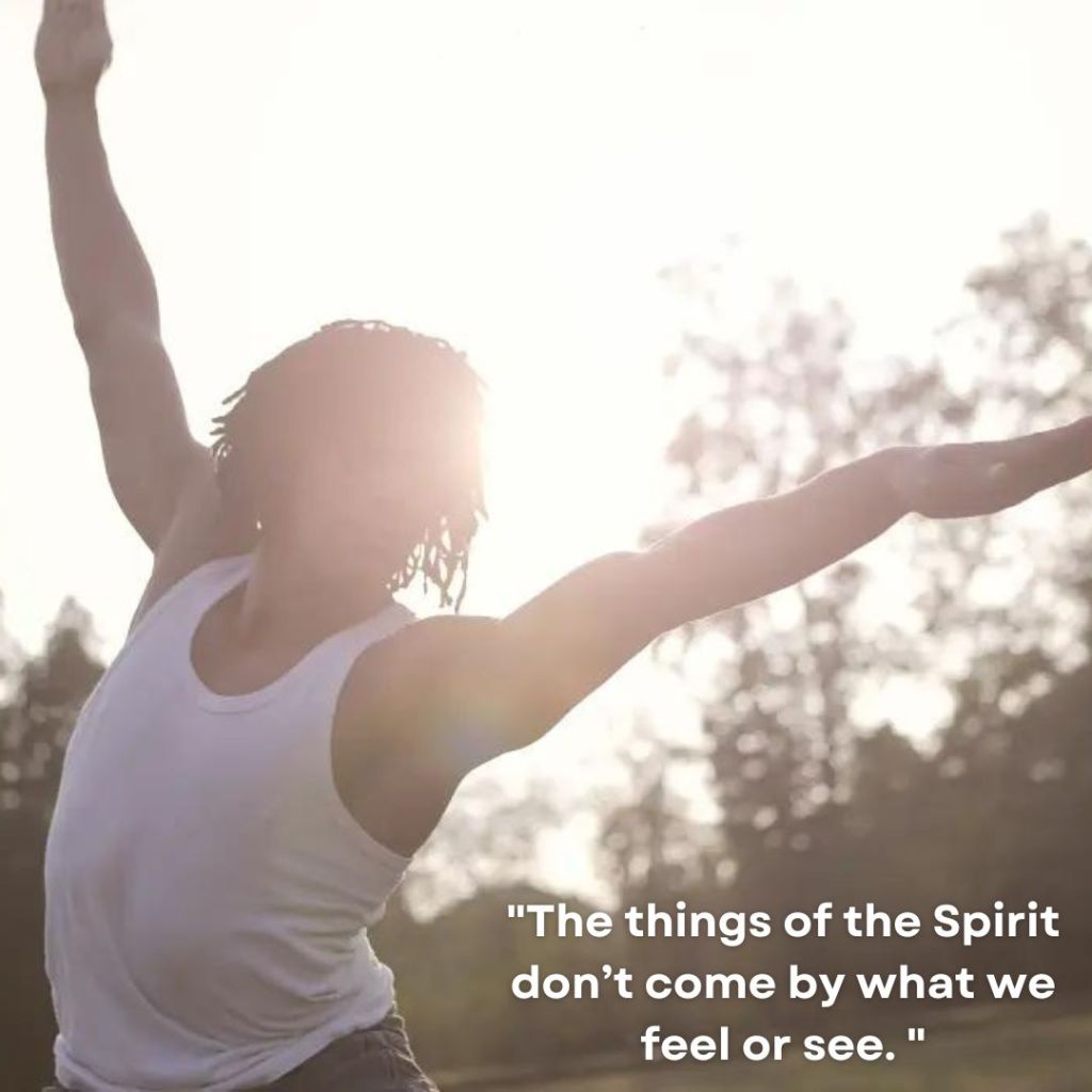 Quote by Bruce Coleman:"The things of the Spirit don’t come by what we feel or see."