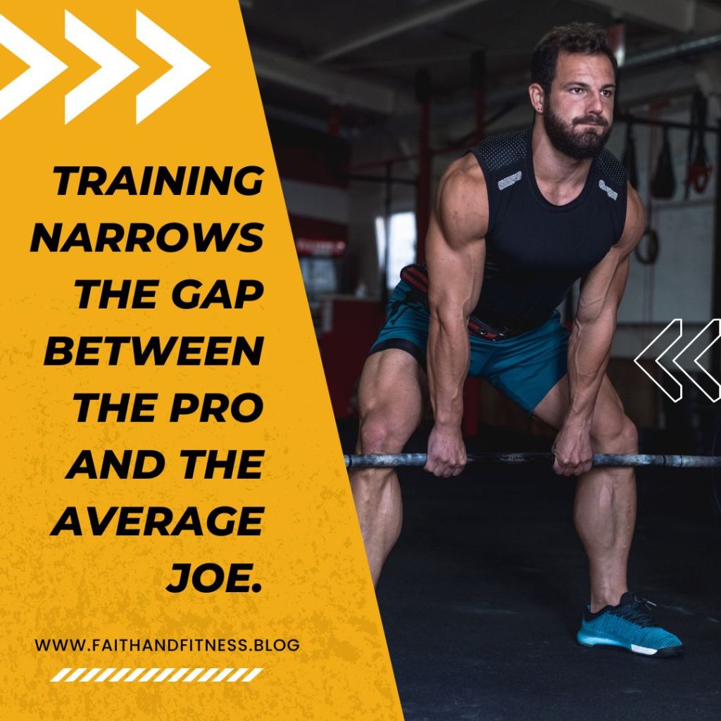 Quote by Bruce Coleman: "Training narrows the gap between the pro and the average Joe."