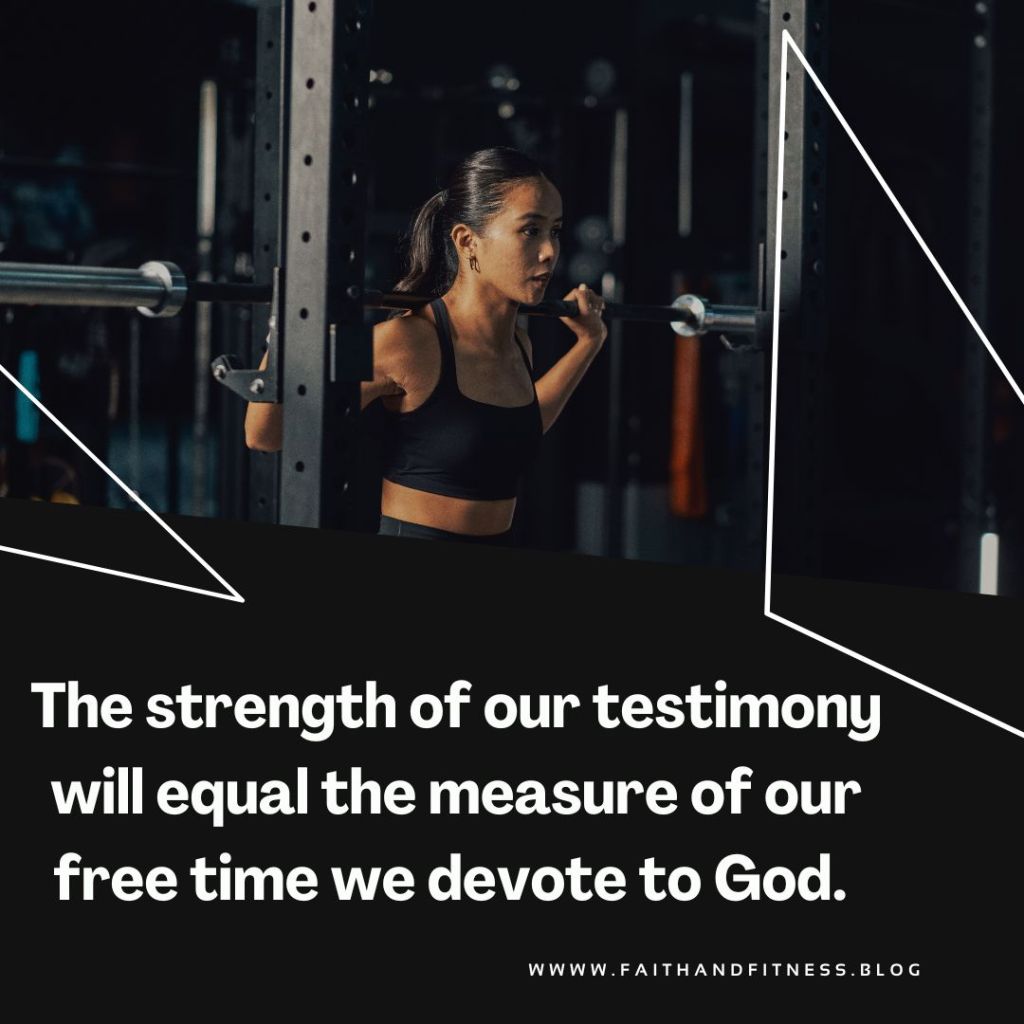 Quote by Bruce Coleman: "The strength of our testimony will equal the measure of our free time we devote to God."